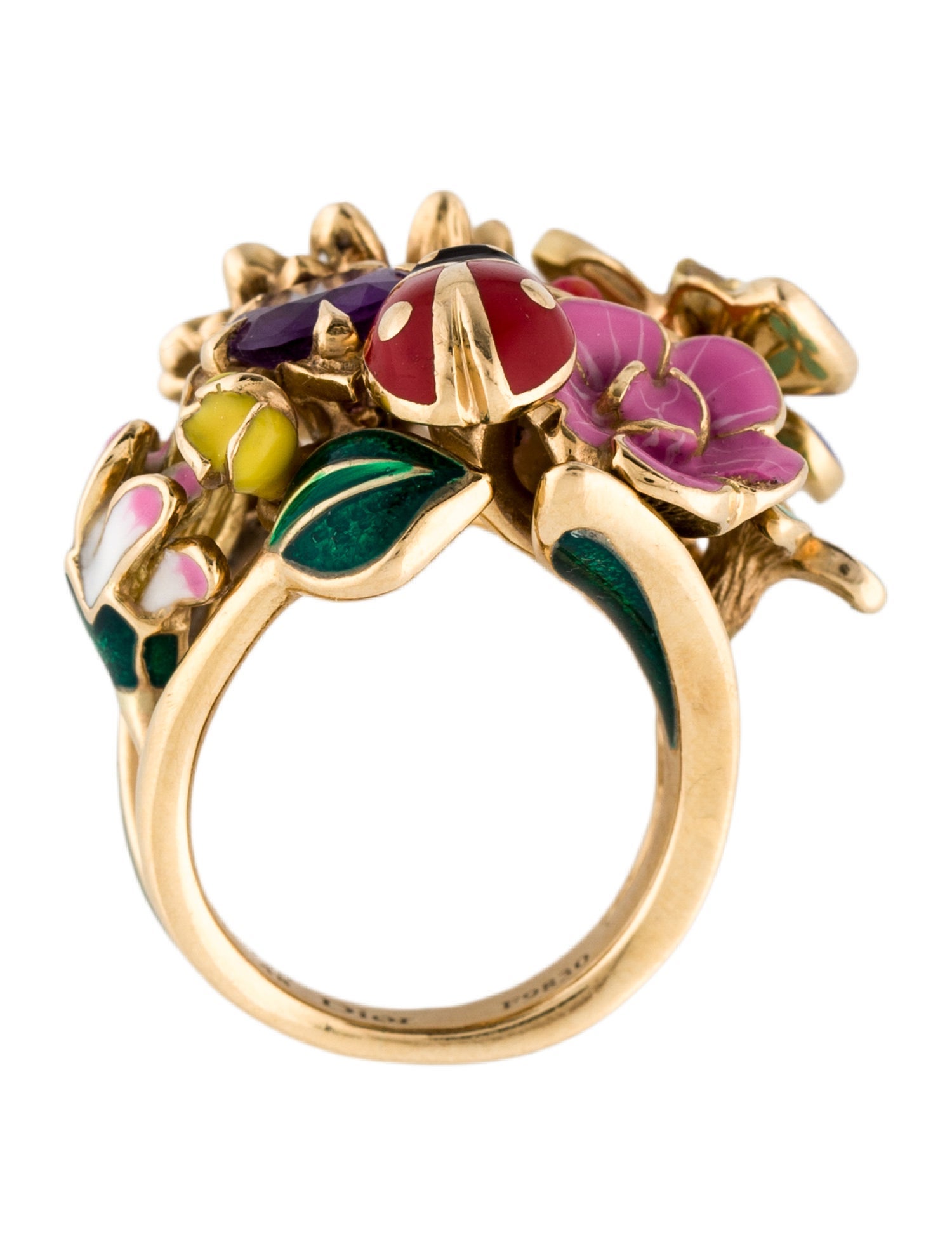 Christian Dior 18K Amethyst & Diamond Diorette Cocktail Ring